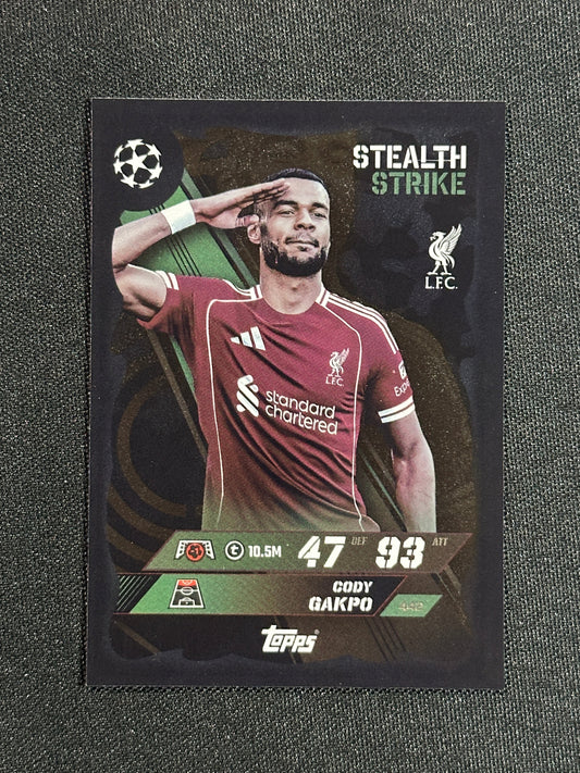 442 Cody Gakpo Liverpool Stealth Strike - Topps Match Attax 2025/26