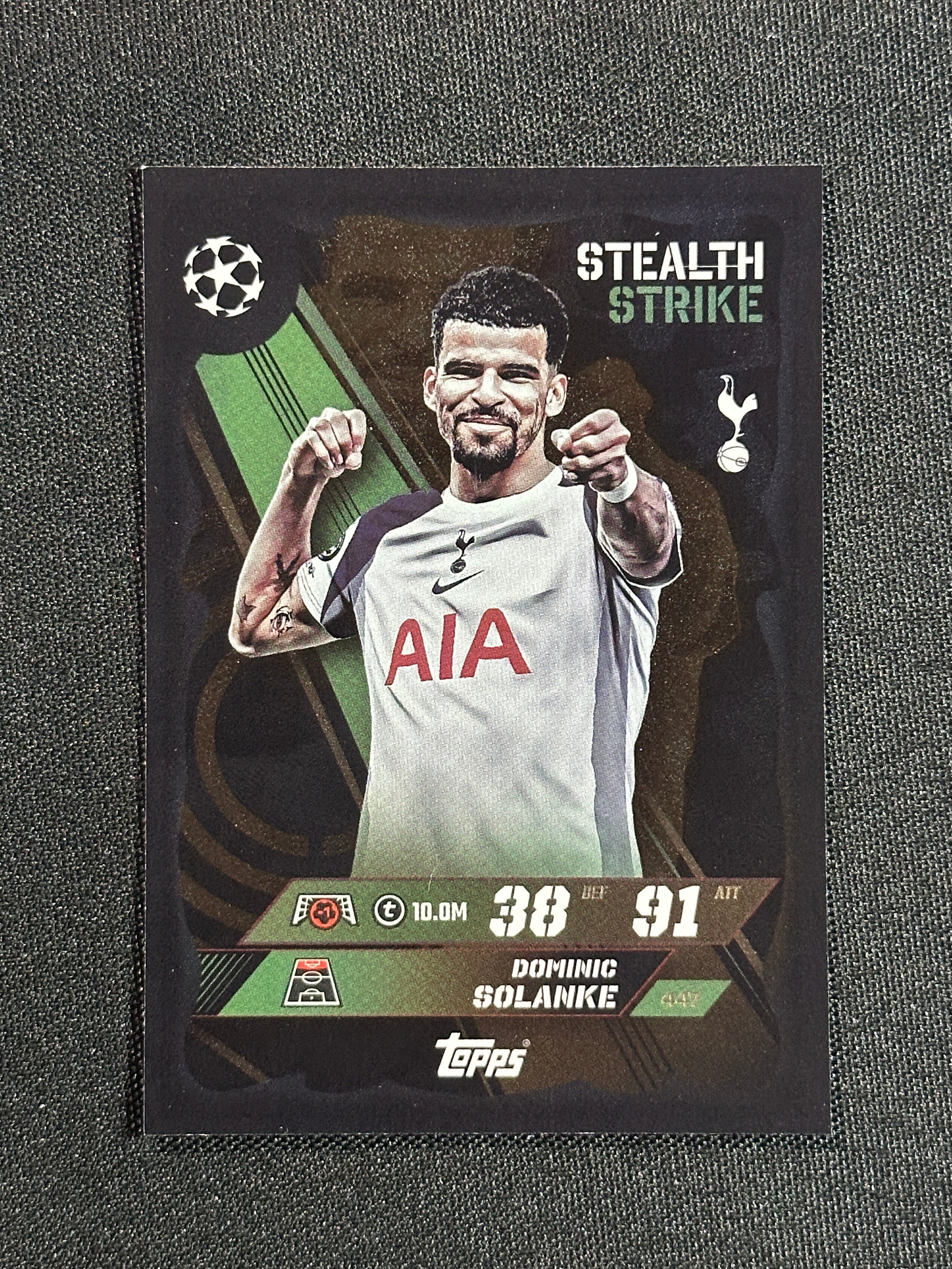 EL王者　ソランケ　SPURS 447 Dominic Solanke Tottenham Hotspur Stealth Strike - Topps Match