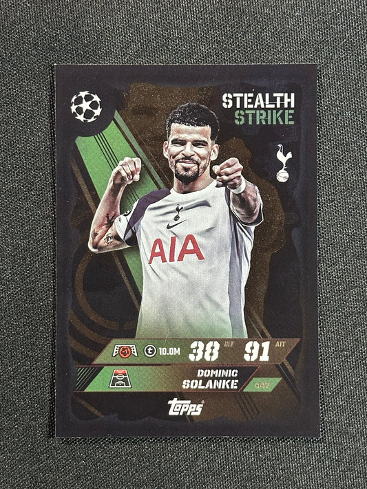 447 Dominic Solanke Tottenham Hotspur Stealth Strike - Topps Match Attax 2025/26