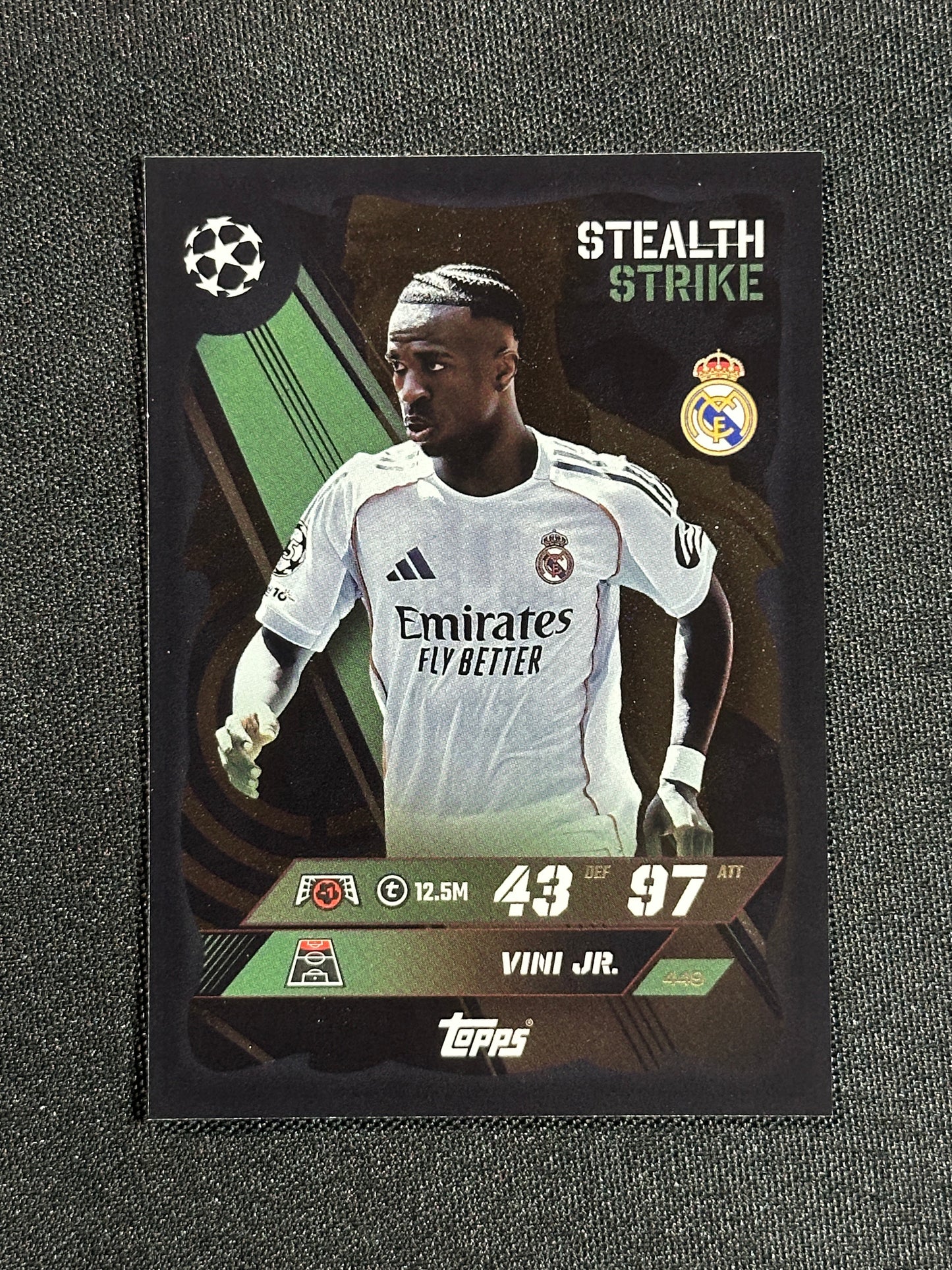 449 Vini Jr. Real Madrid Stealth Strike - Topps Match Attax 2025/26