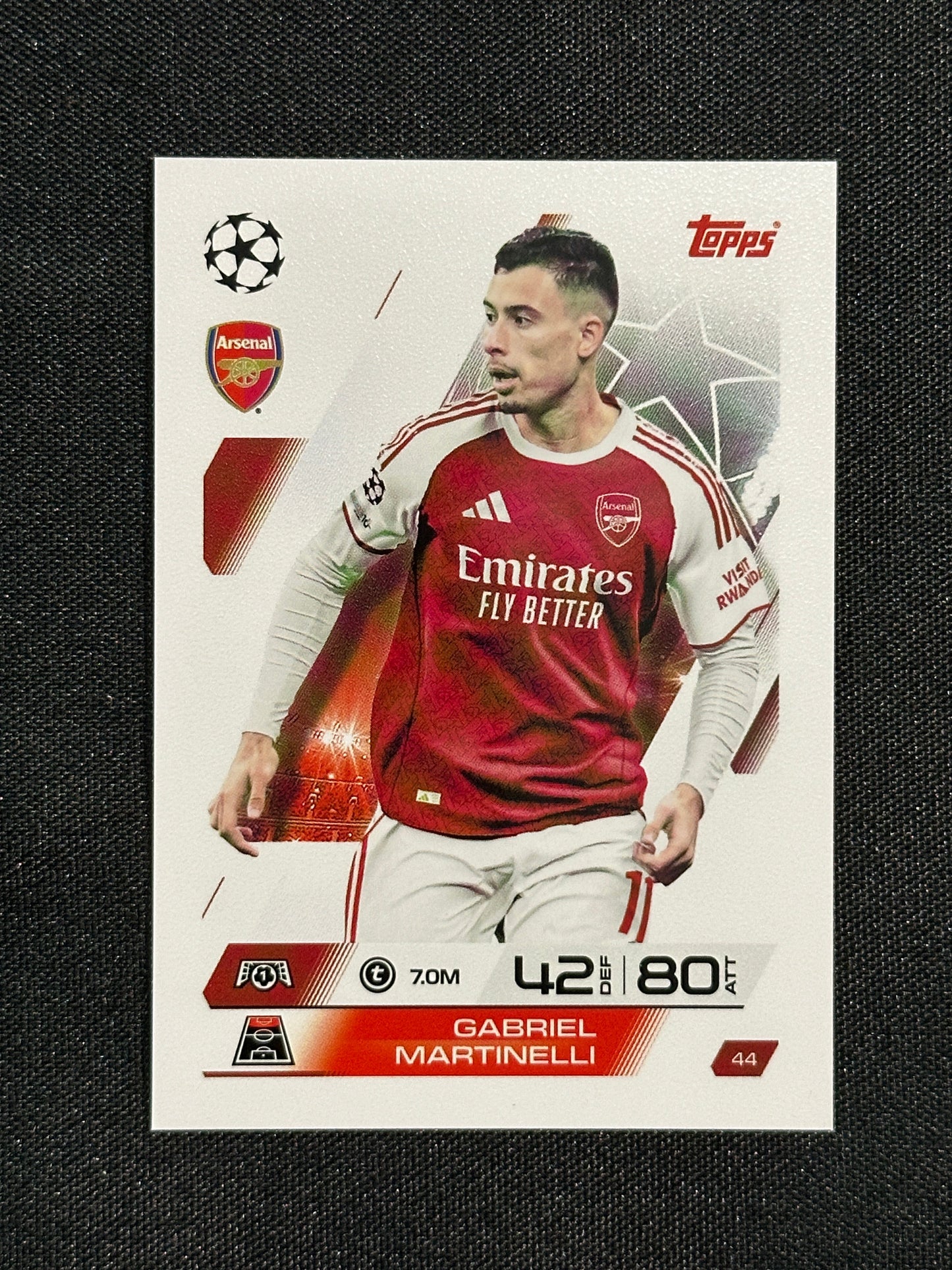 44 Gabriel Martinelli Arsenal Base - Topps Match Attax 2025/26