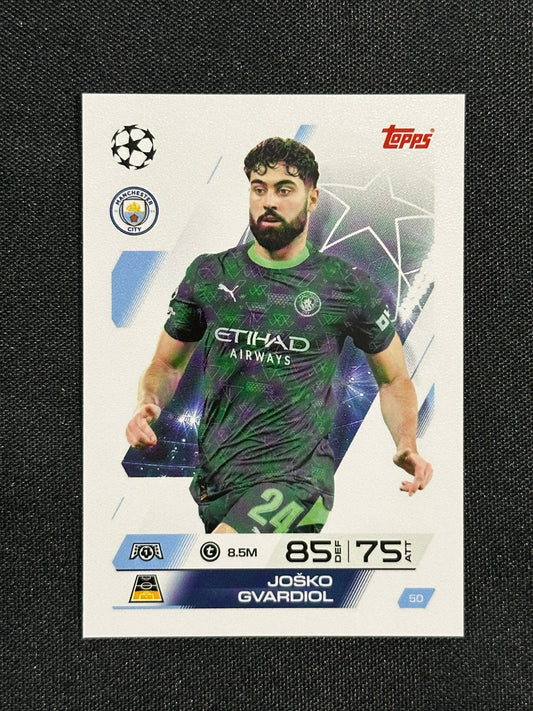 50 Joško Gvardiol Manchester City Base - Topps Match Attax 2025/26