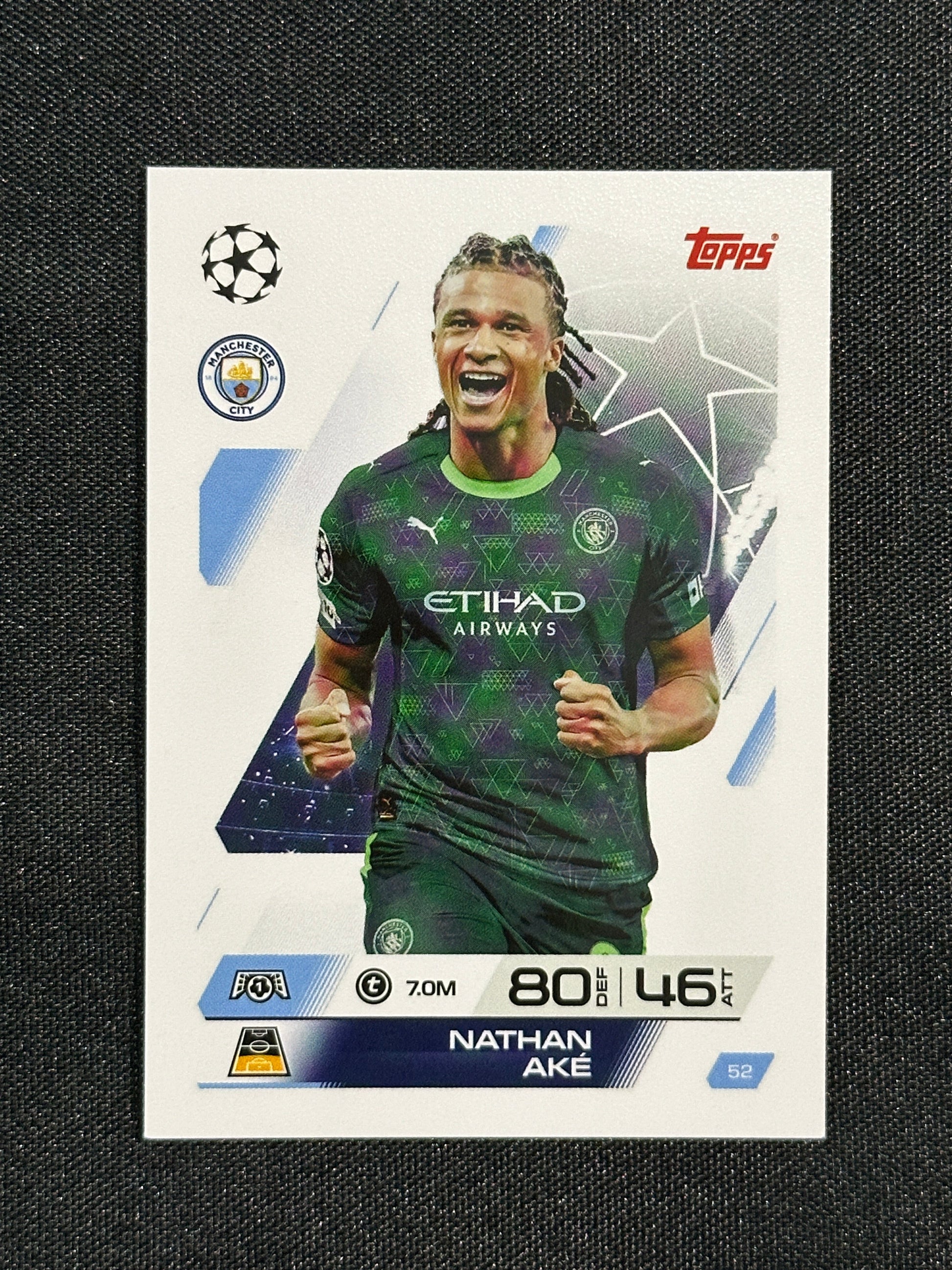 52 Nathan Aké Manchester City Base - Topps Match Attax 2025/26