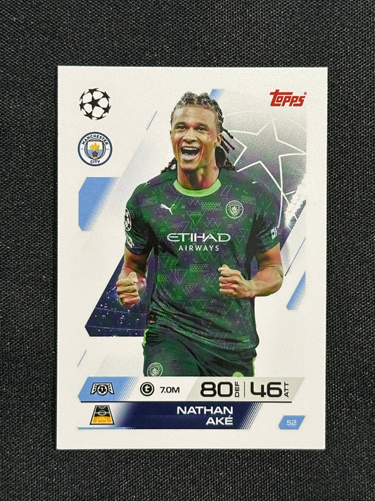 52 Nathan Aké Manchester City Base - Topps Match Attax 2025/26