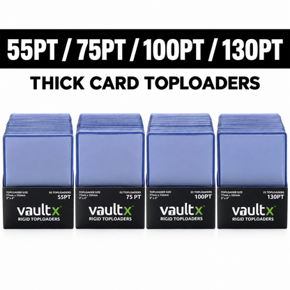 Vault X Rigid Toploaders 55PT/75PT/100PT/130PT Thick Trading Card Holders