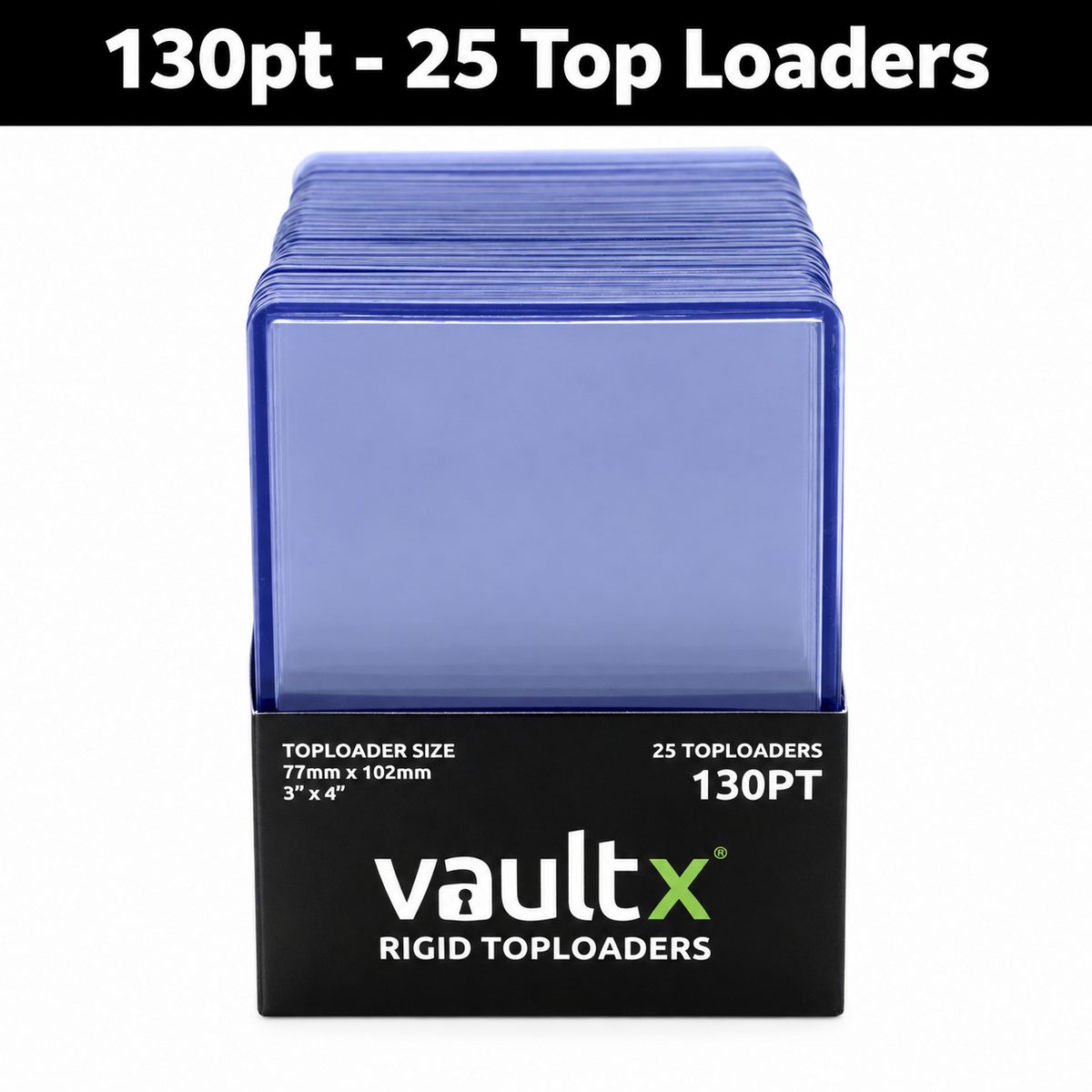 Vault X Rigid Toploaders 55PT/75PT/100PT/130PT Thick Trading Card Holders