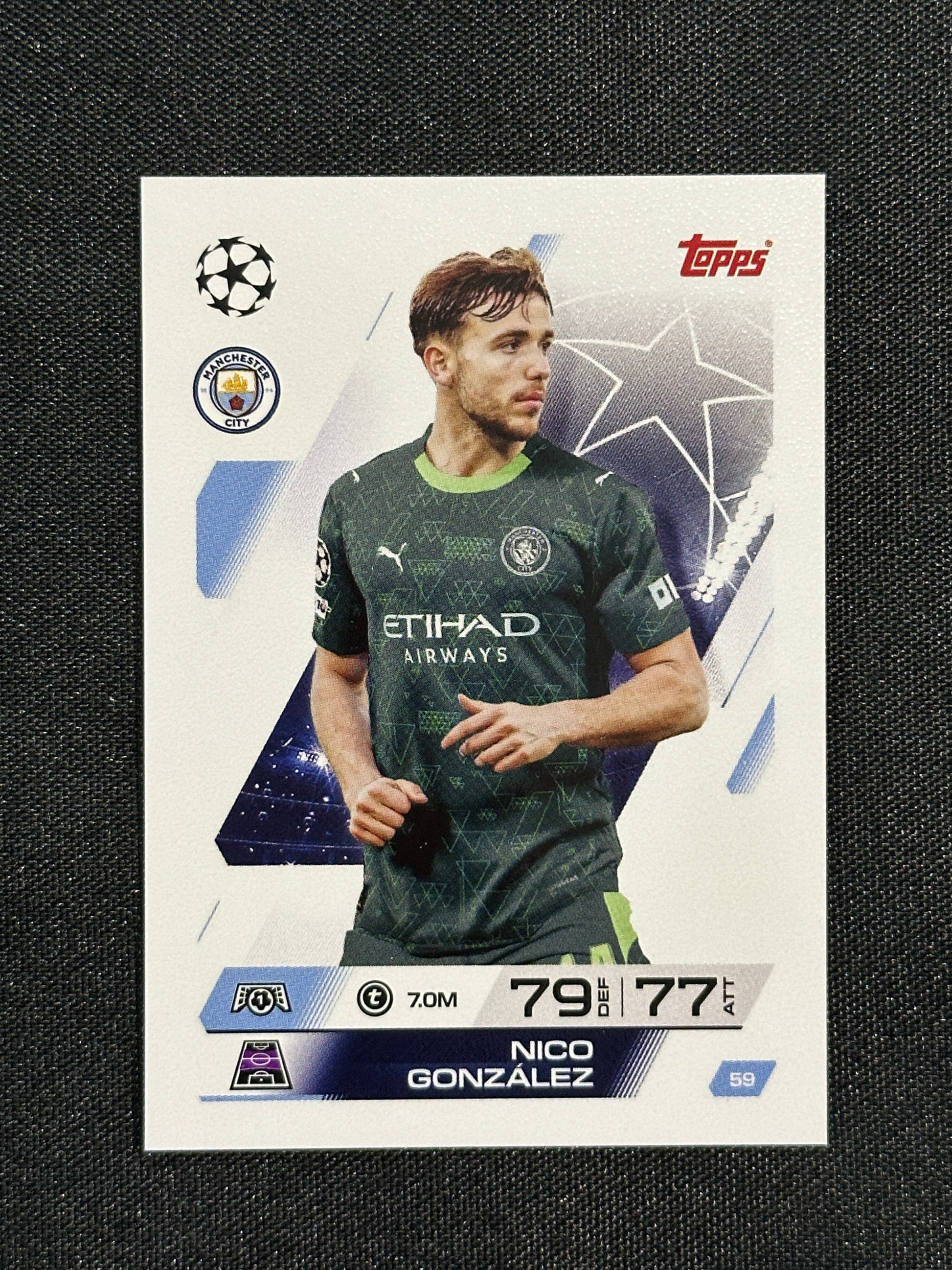 59 Nico González Manchester City Base - Topps Match Attax 2025/26