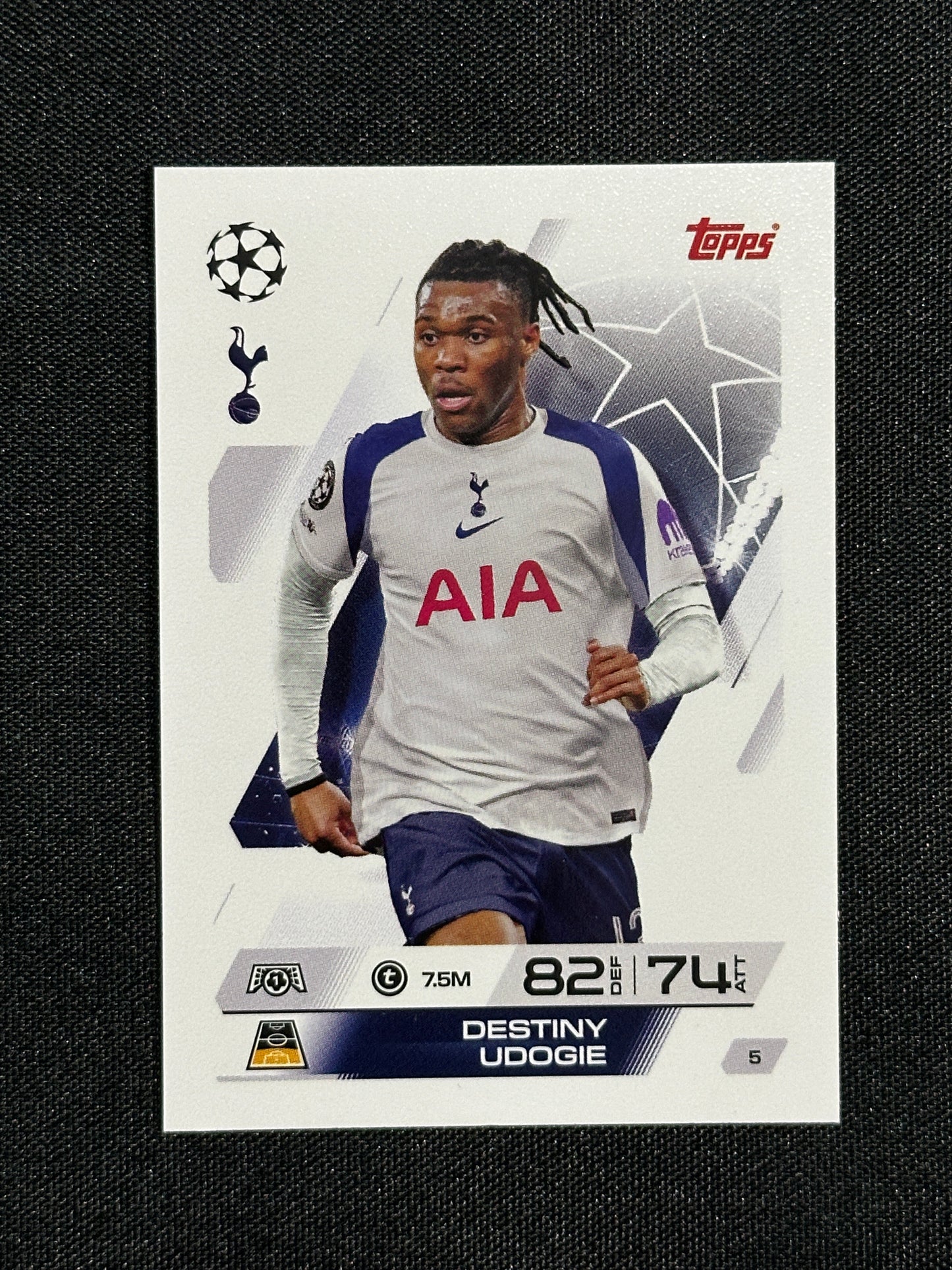 5 Destiny Udogie Tottenham Hotspur Base - Topps Match Attax 2025/26