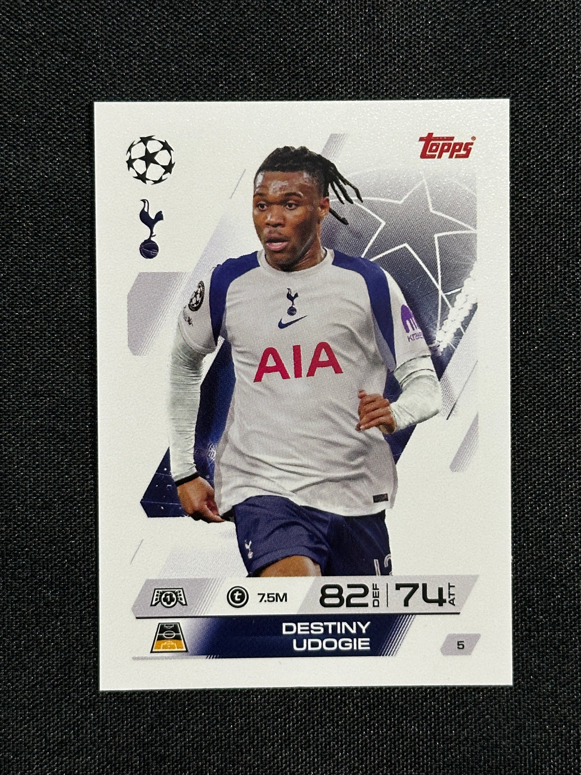 5 Destiny Udogie Tottenham Hotspur Base - Topps Match Attax 2025/26