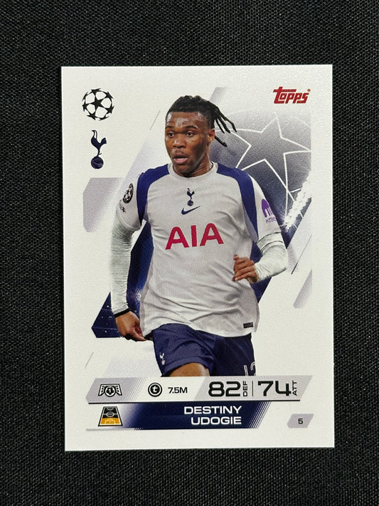 5 Destiny Udogie Tottenham Hotspur Base - Topps Match Attax 2025/26
