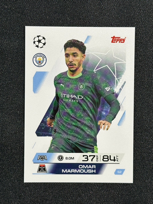 62 Omar Marmoush Manchester City Base - Topps Match Attax 2025/26