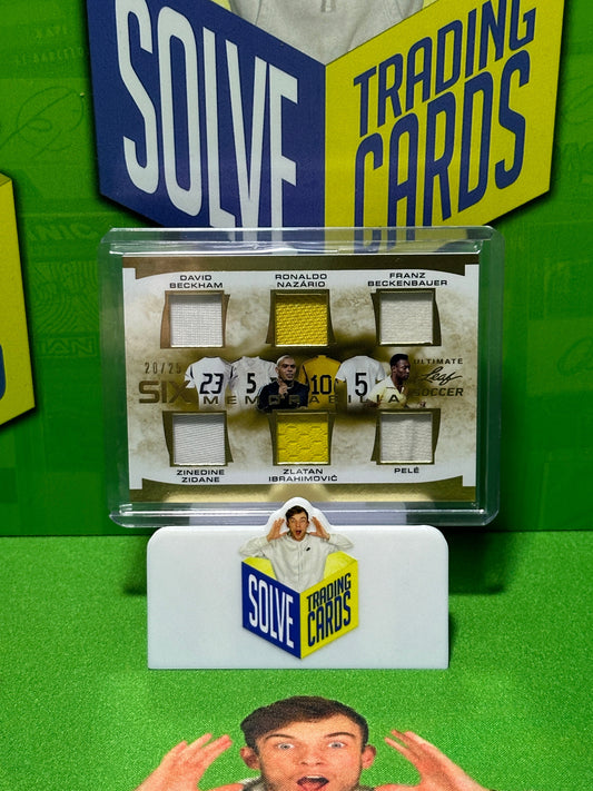 6-Player-Game-Used-Memorabilia-20-25-Beckham-Ronaldo(R9)-Beckenbauer-Zidane-Ibrahimovic-Pele-Leaf-Ultimate-Soccer-2022