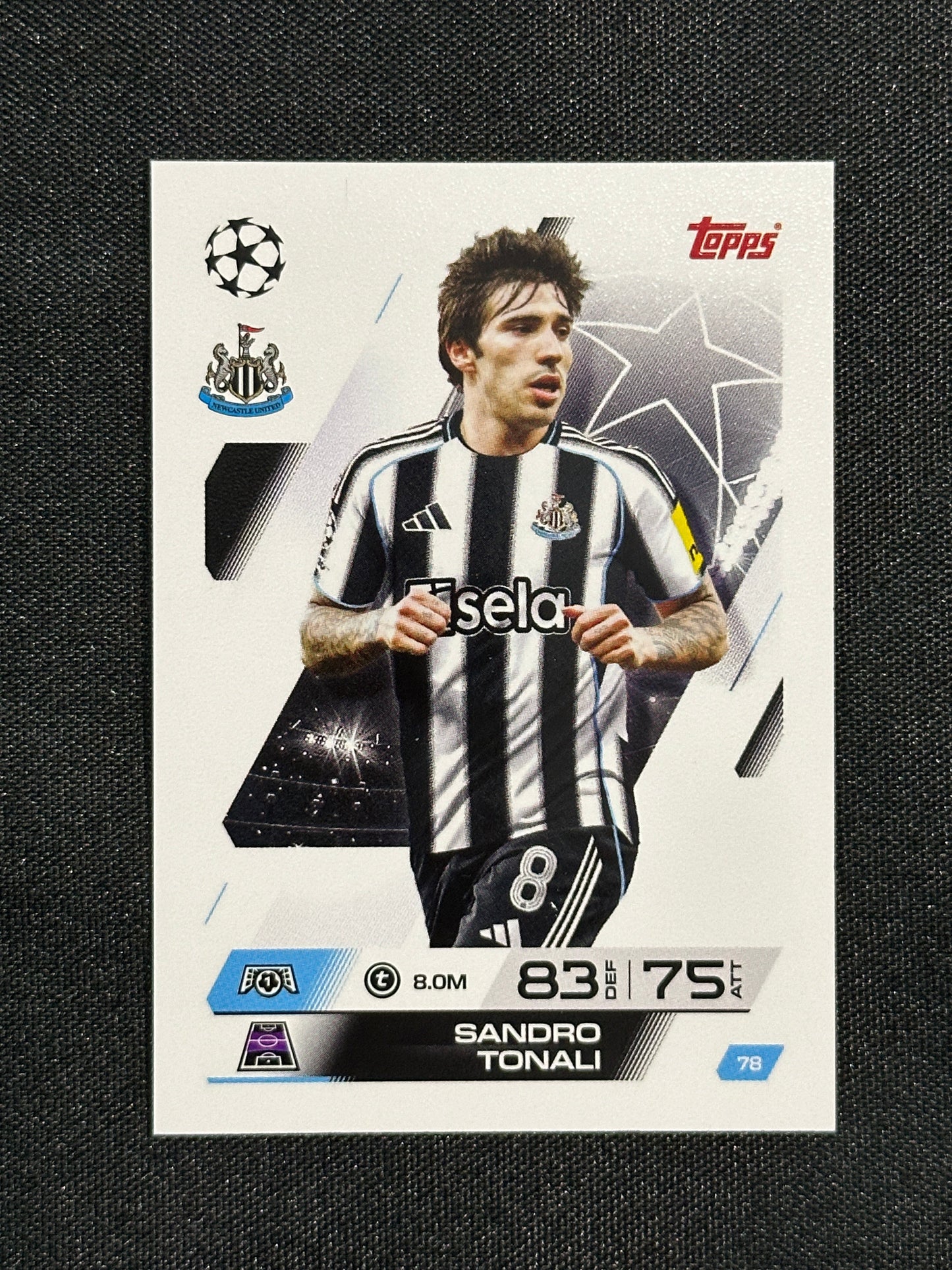 78 Sandro Tonali Newcastle United Base - Topps Match Attax 2025/26