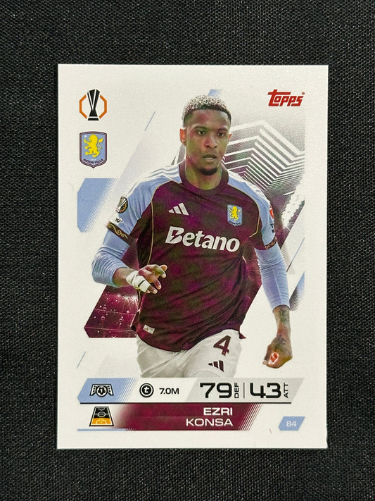 84 Ezri Konsa Aston Villa Base - Topps Match Attax 2025/26