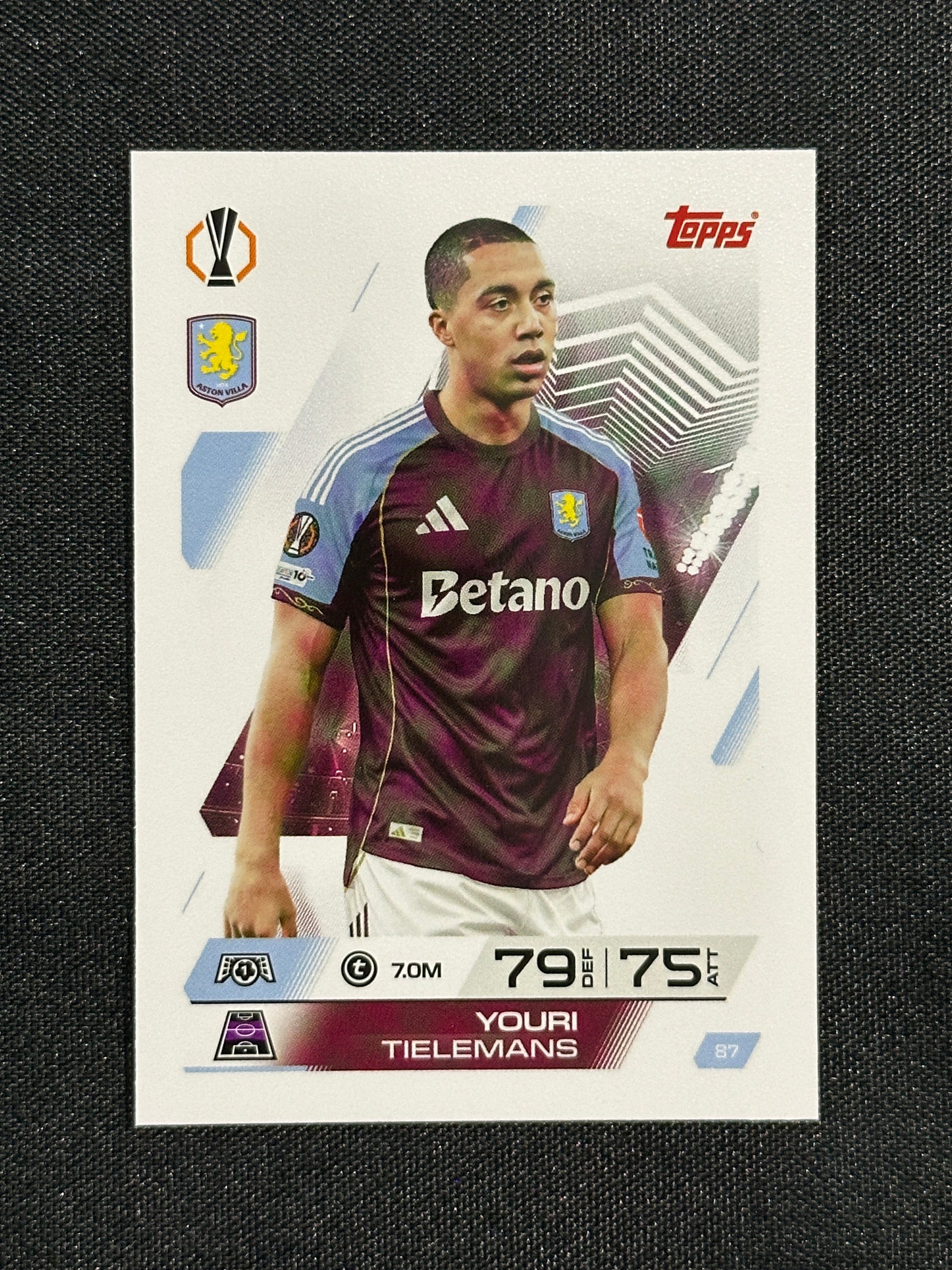 87 Youri Tielemans Aston Villa Base - Topps Match Attax 2025/26