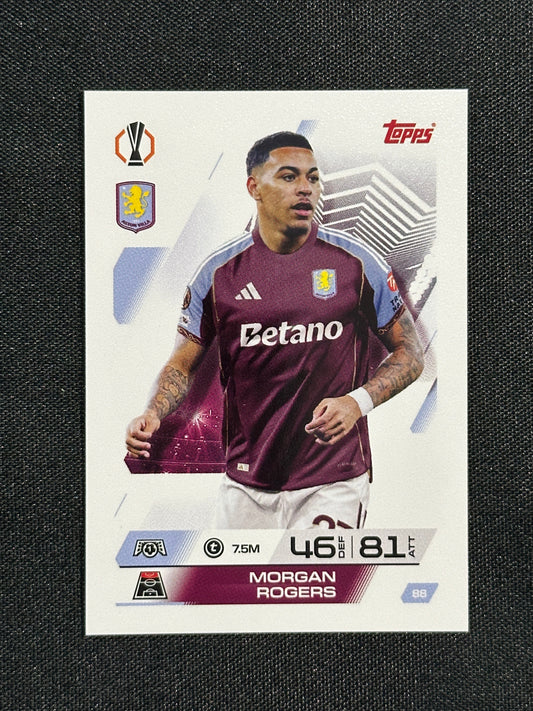 88 Morgan Rogers Aston Villa Base - Topps Match Attax 2025/26