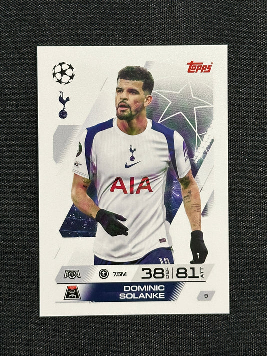 9 Dominic Solanke Tottenham Hotspur Base - Topps Match Attax 2025/26