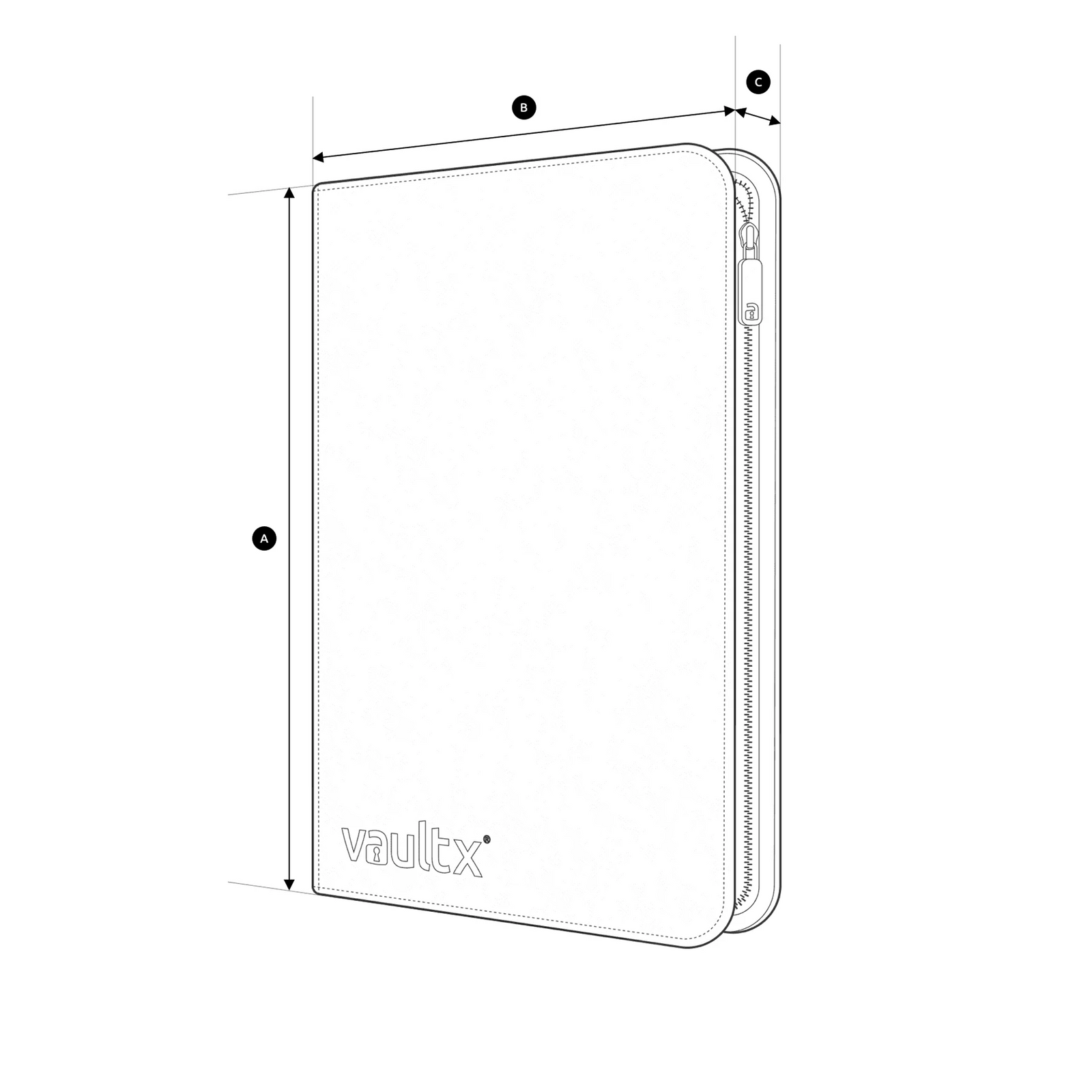 Vault X 16-Pocket Zip Binder - Holds 1,088 Cards specifications diagram