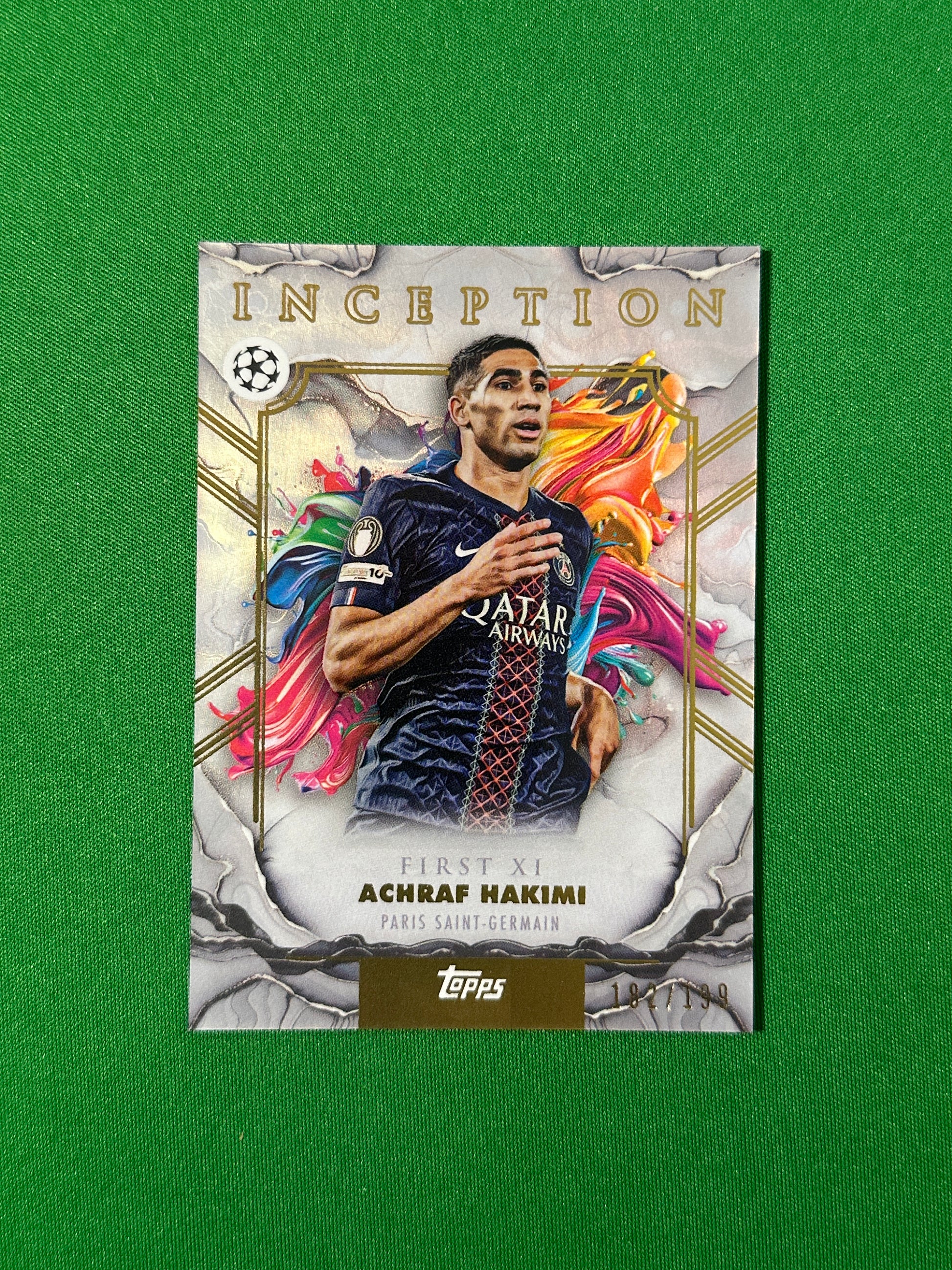 Achraf Hakimi Parallel 182/199 Paris Saint-Germain Topps PL Inception 2025/26 football card