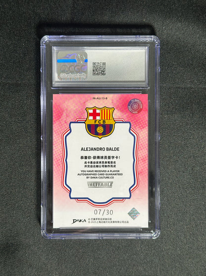 Alejandro Balde On-Card Autograph 7/30 - DAKA Barcelona 2024/25