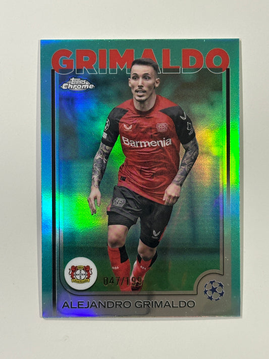 Alejandro Grimaldo Numbered Parallel 47/199 - Topps Chrome 2024/25