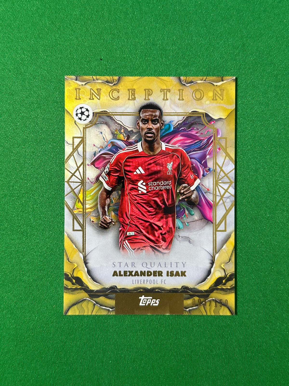 Alexander Isak Parallel 93/150 Liverpool FC Topps PL Inception 2025/26 football card