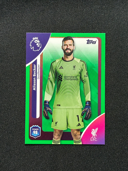 Alisson Becker Green Parallel Base - Topps Premier League 2026
