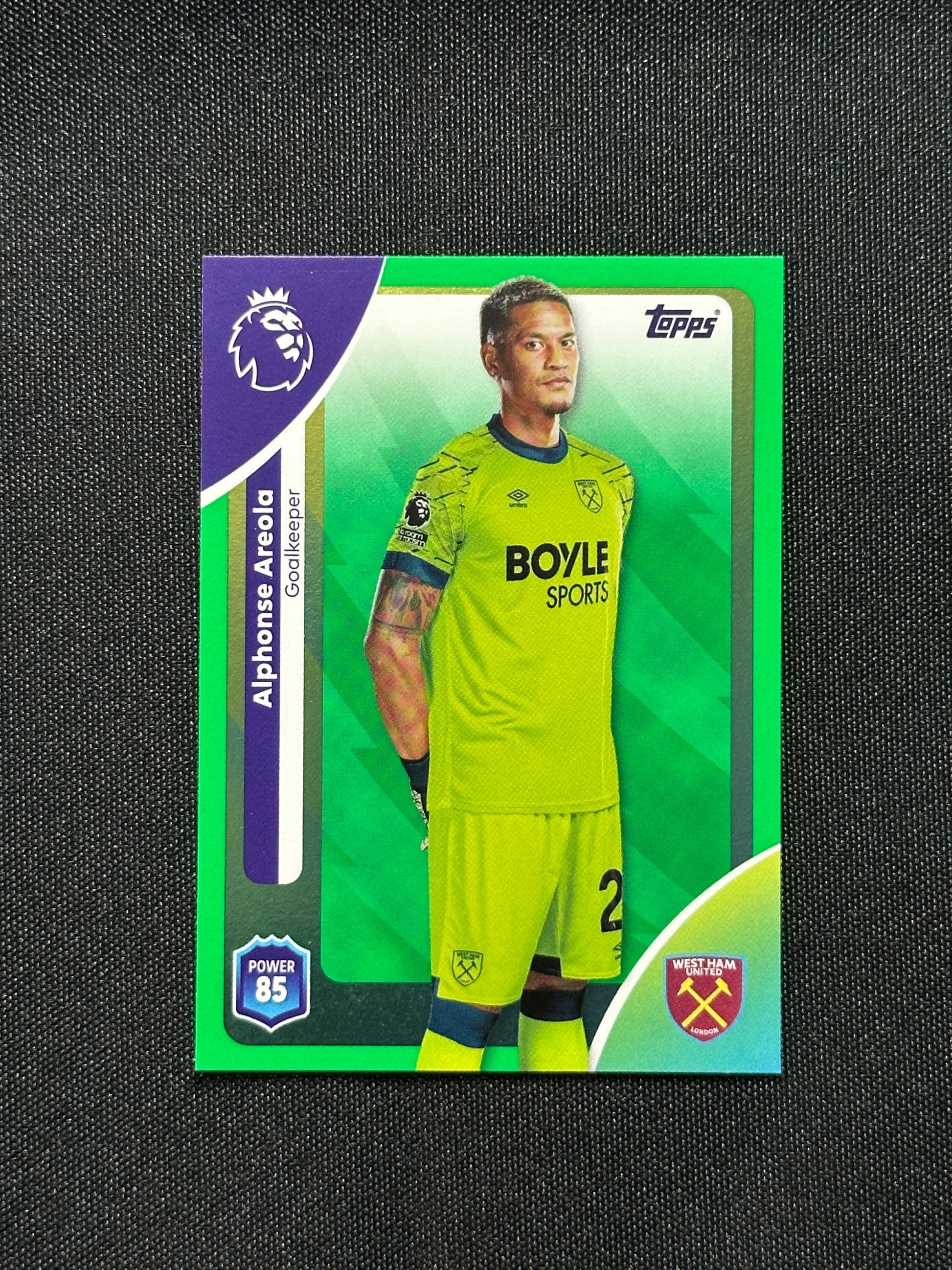 Alphonse Areloa Green Parallel Base - Topps Premier League 2026