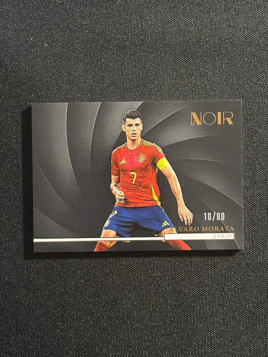 Alvaro Morata Numbered Parallel 10/80 - Panini Noir 2024/25