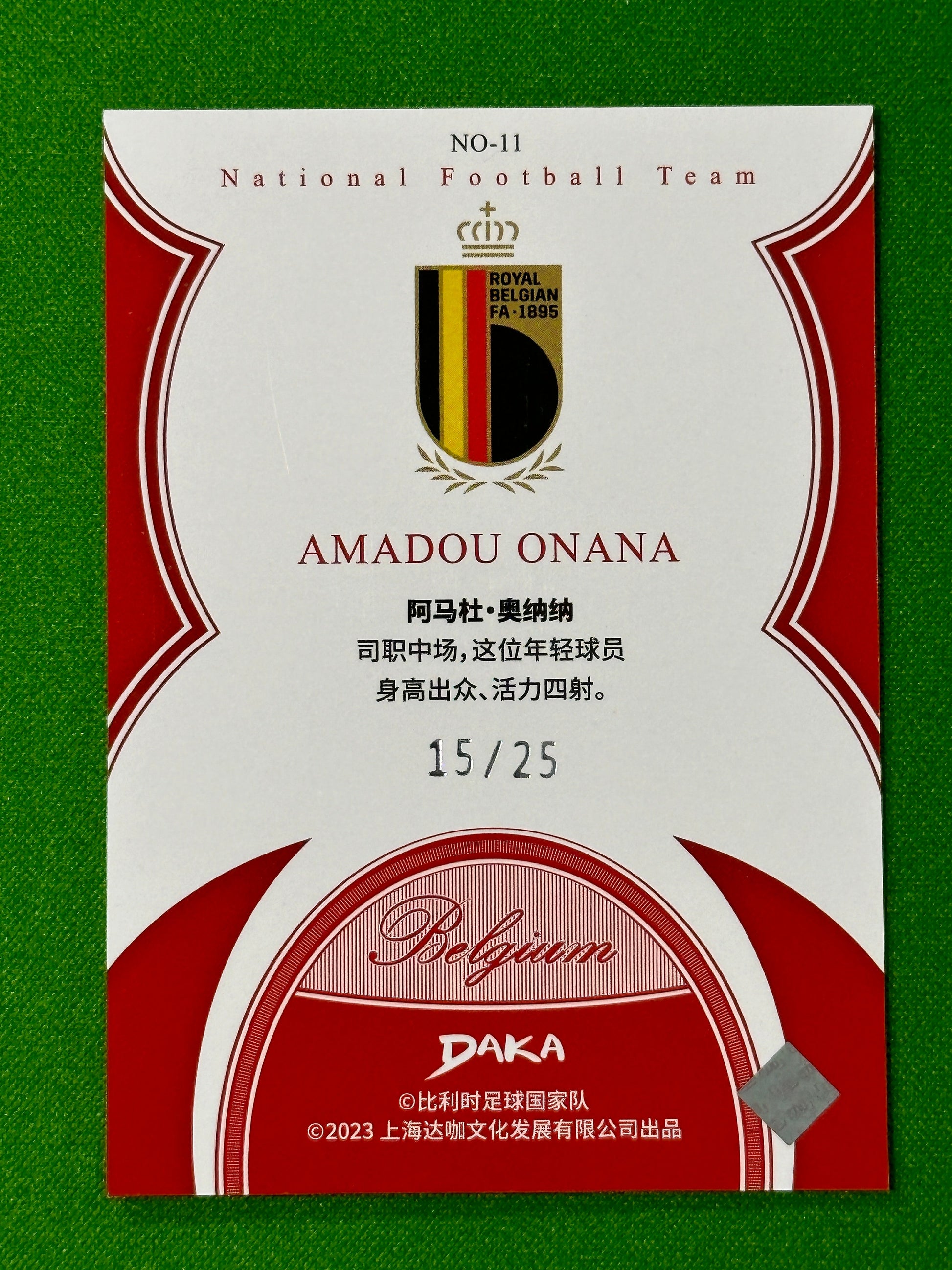 Amadou Onana 15/25 - DAKA Belgium 2022/23 Back