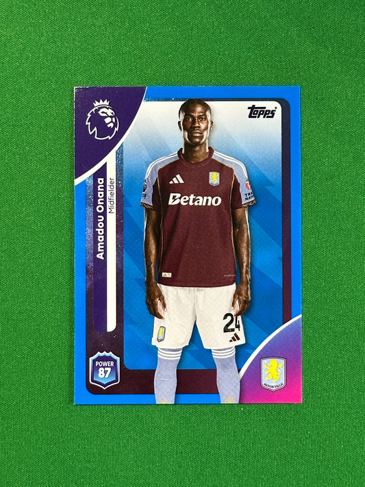 Amadou Onana Blue Parallel Base - Topps Premier League 2026