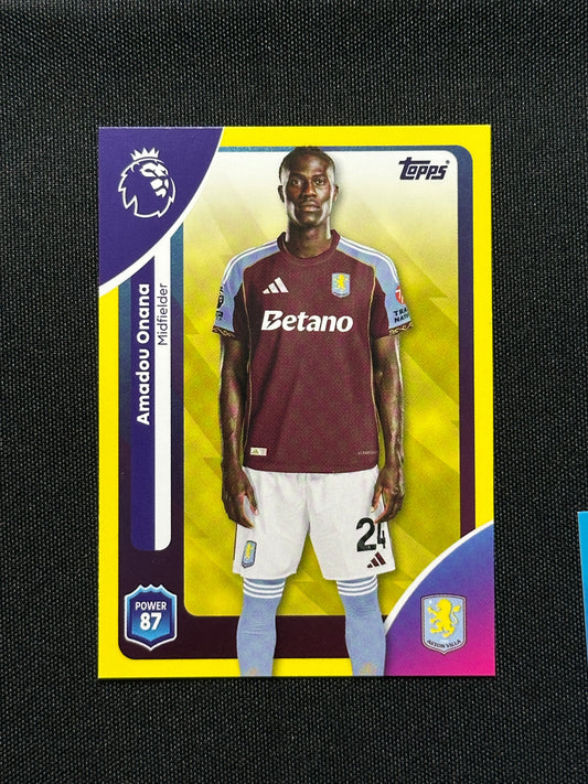Amadou Onana Yellow Parallel Base - Topps Premier League 2026