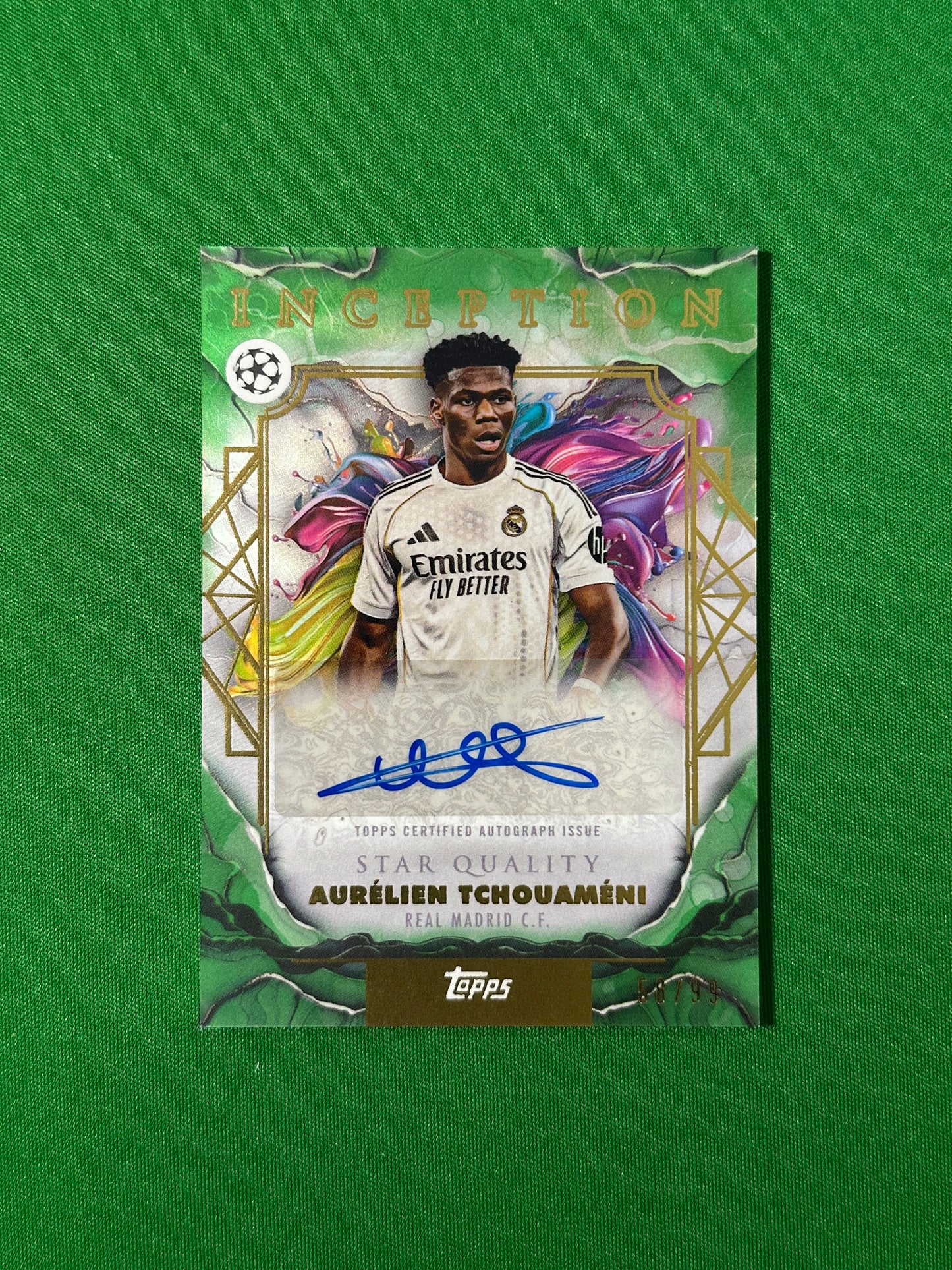 Aurélien Tchouaméni Autograph 58/99 Real Madrid C.F. Topps PL Inception 2025/26 football card