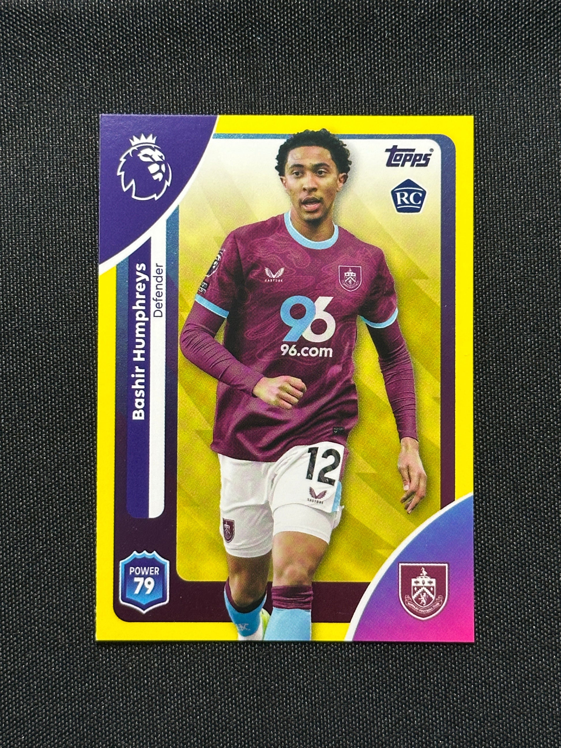 Bashir Humphreys Yellow Parallel Base - Topps Premier League 2026