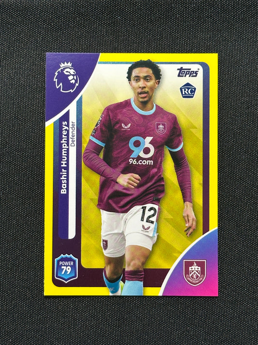 Bashir Humphreys Yellow Parallel Base - Topps Premier League 2026