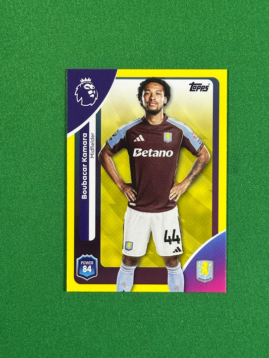 Baubacar Kamara Yellow Parallel Base - Topps Premier League 2026
