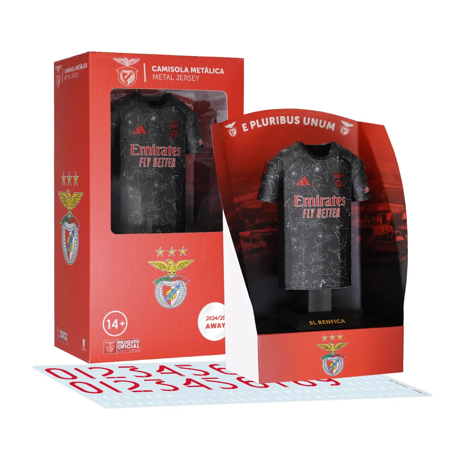 Benfica 24/25 away jersey in packaging and with decal sheet for personalisation