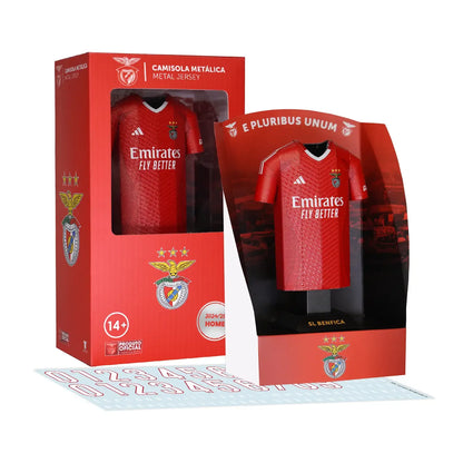 Benfica 24/25 home jersey collectible with packaging and decal sheet