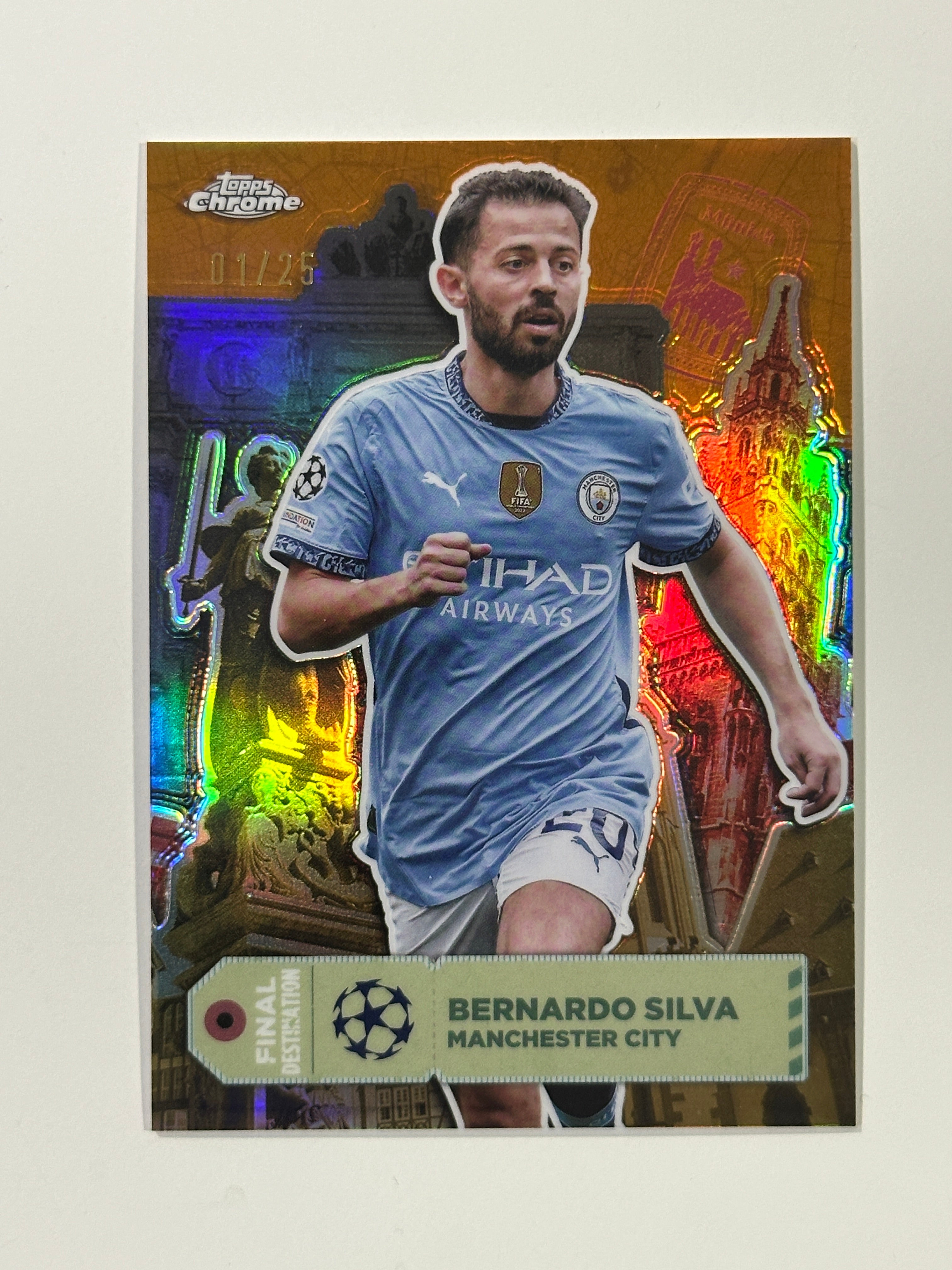 Bernardo Silva Numbered Parallel 01/25 - Topps Chrome 2024