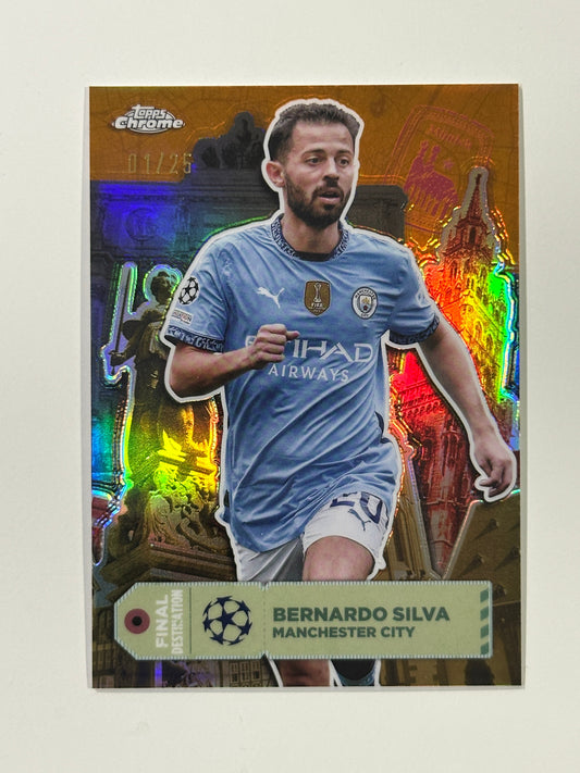 Bernardo Silva Numbered Parallel 01/25 - Topps Chrome 2024/25