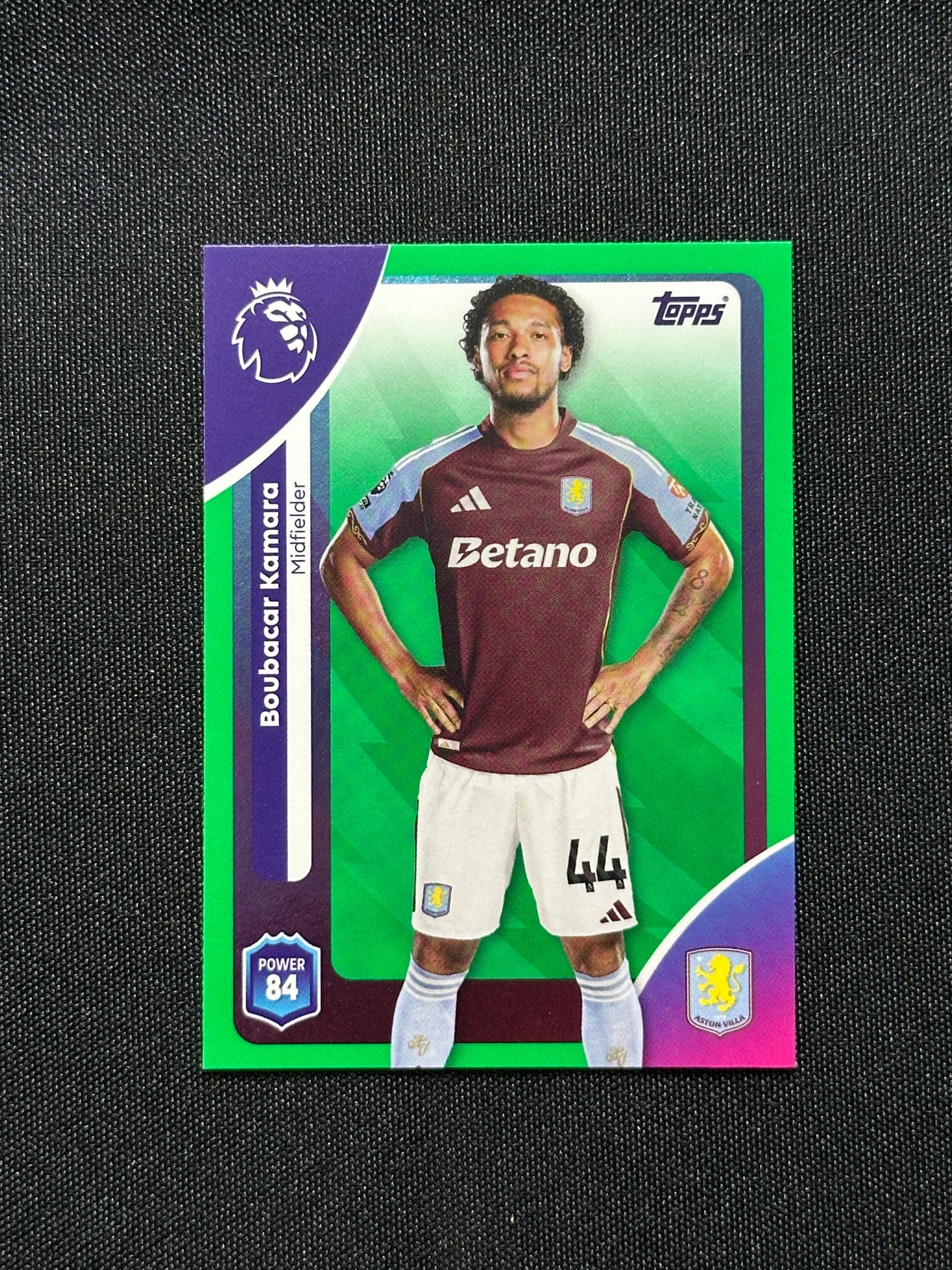 Boubacar Kamara Green Parallel Base - Topps Premier League 2026