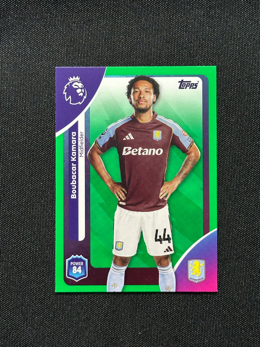 Boubacar Kamara Green Parallel Base - Topps Premier League 2026