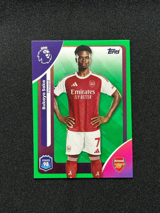 Bukayo Saka Green Parallel Base - Topps Premier League 2026