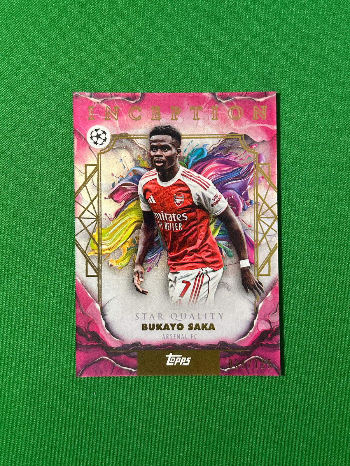Bukayo Saka Parallel 035/125 Arsenal FC Topps PL Inception 2025/26 football card