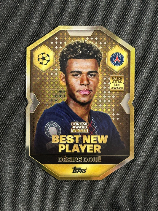 CA 2 Désiré Doué PSG Chrome Shield - Topps Match Attax 2025/26