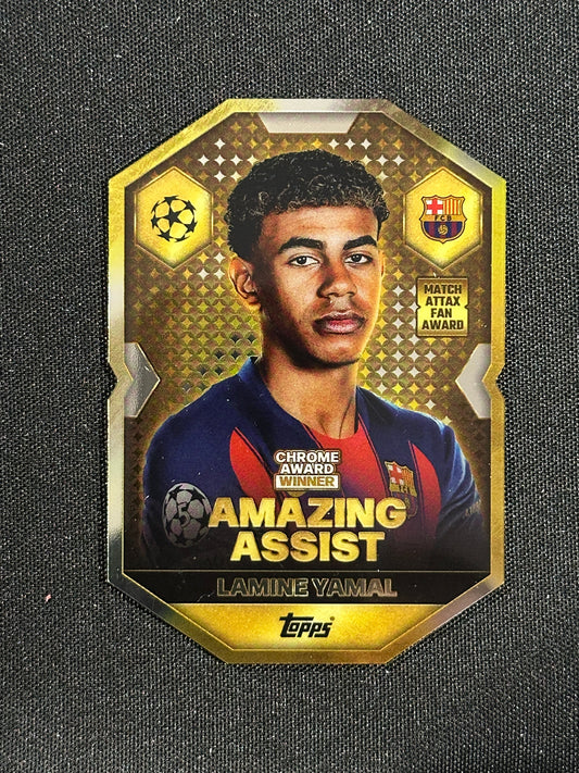 CA 3 Lamine Yamal Barcelona Chrome Shield - Topps Match Attax 2025/26