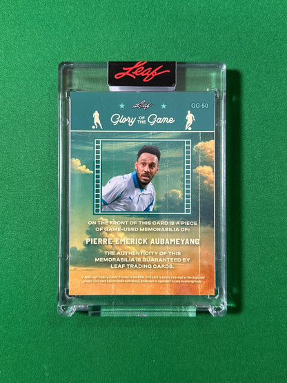 Pierre-Emerick Aubameyang Relic 23/40 Gabon Leaf Glory of the Game 2026 football card back