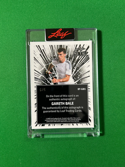 Gareth Bale Autograph 6/6 Real Madrid C.F. Leaf Glory of the Game 2026 football card back