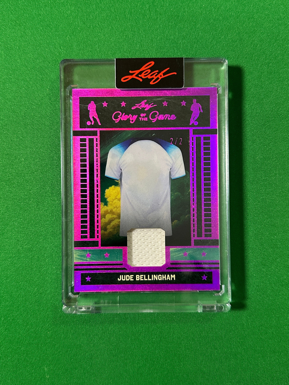 Jude Bellingham Relic 2/2 England Leaf Glory of the Game 2026 football card Front