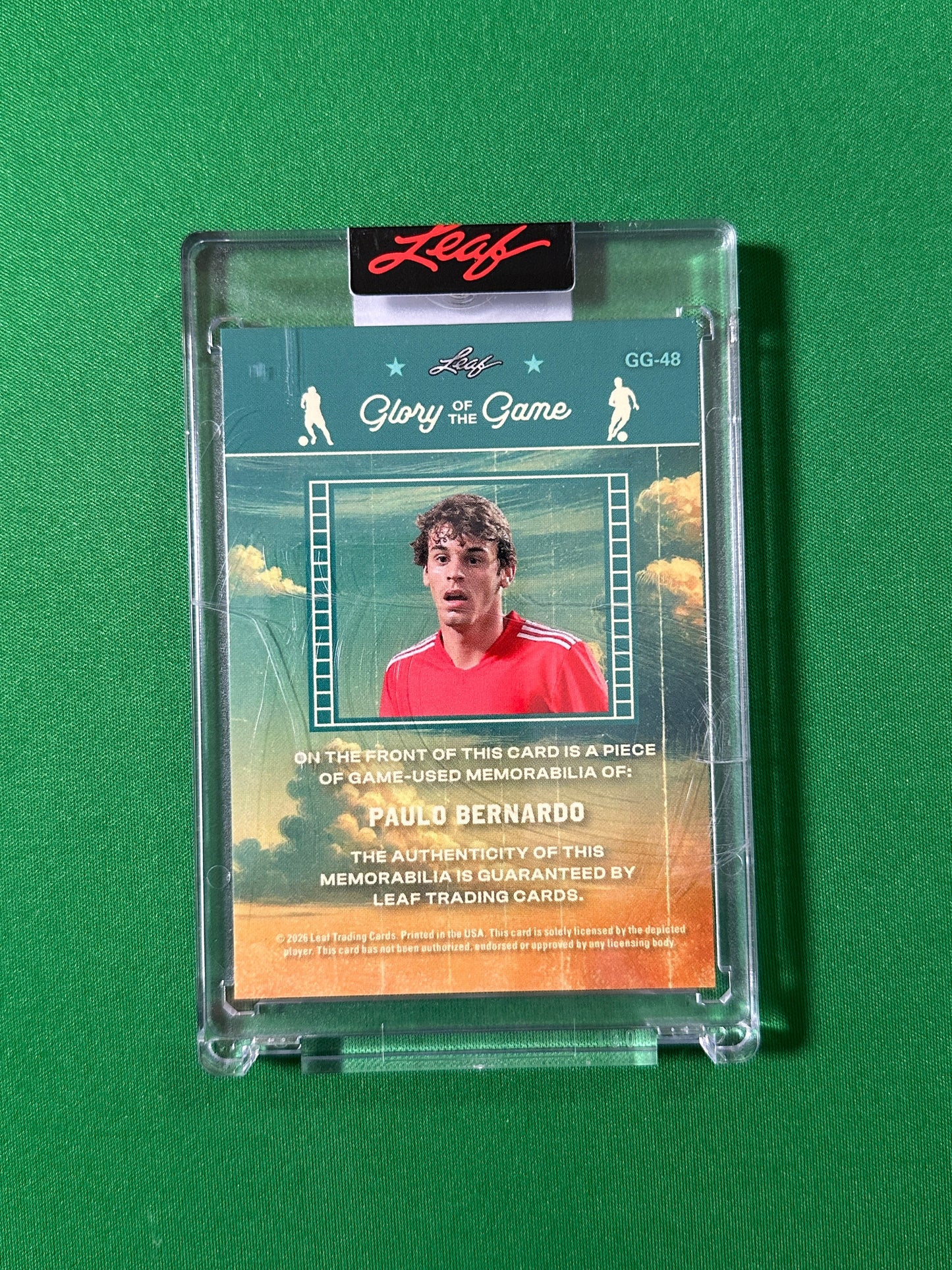 Paulo Bernardo Relic 5/5 Portugal Leaf Glory of the Game 2026 football card back